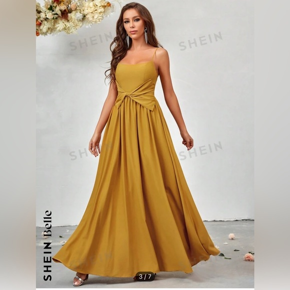 Shein Bridesmaid Dress - Mustard Yellow - Picture 3 of 5